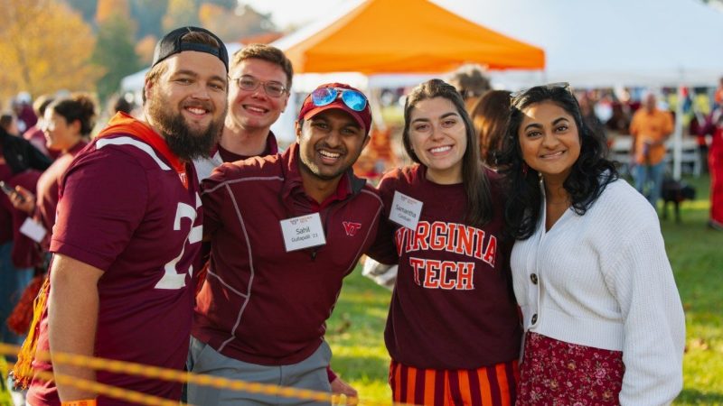Hokies enjoying the Homecoming tailgate