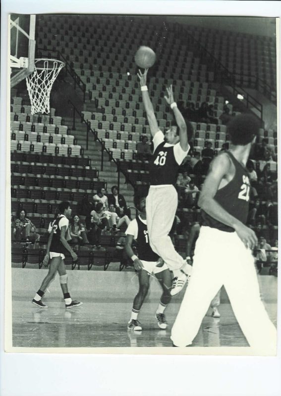 An old photo of a basketball player in Cassell 