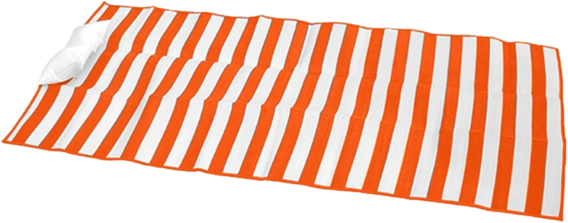 An orange and white picnic mat