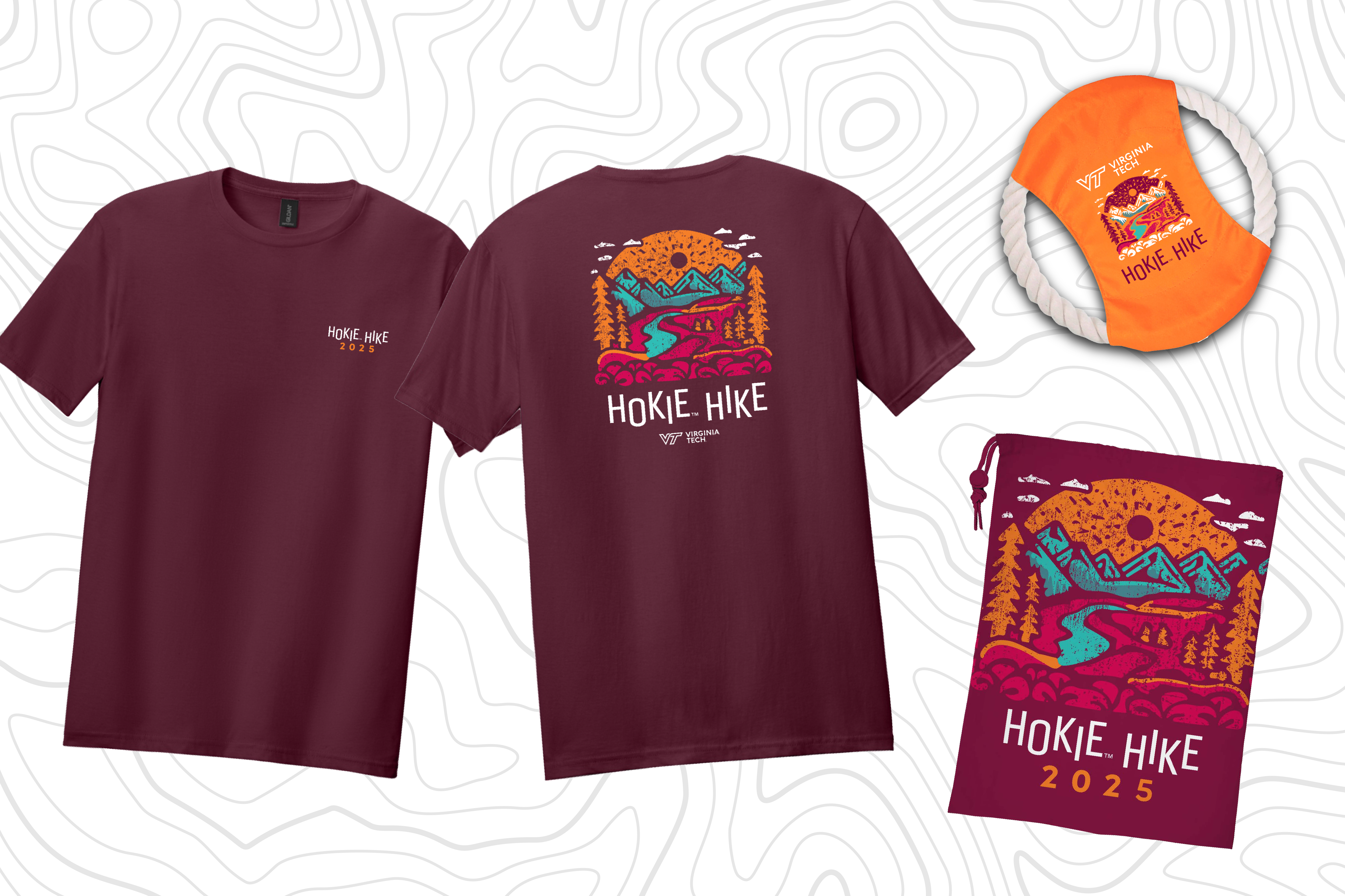 A group Hokies hiking together