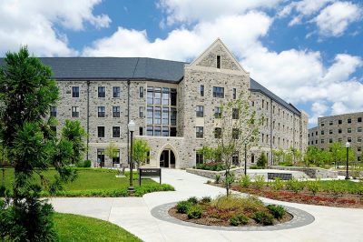 A photos of the outside of New Classroom Building