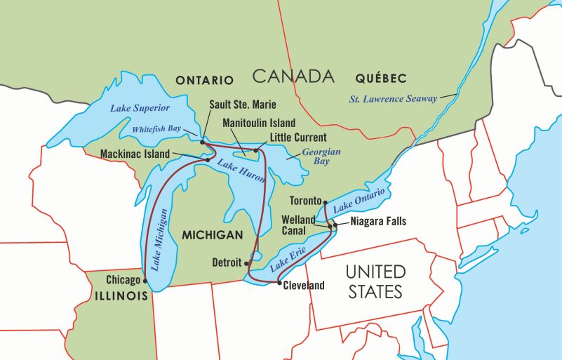 Majestic Great Lakes Map
