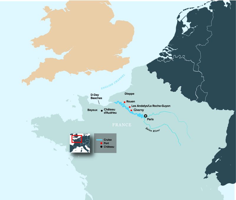 The River Seine to the Beaches of Normandy Map