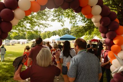 Hokies gather on the drillfield for food, music, and fun