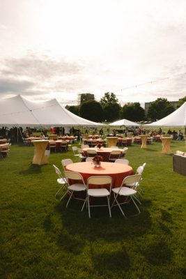 Hokies gather on the drillfield for food, music, and fun