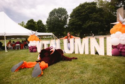 Hokies gather on the drillfield for food, music, and fun