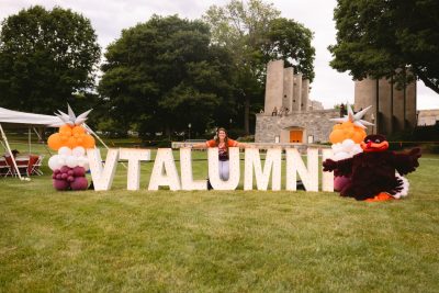 Hokies gather on the drillfield for food, music, and fun