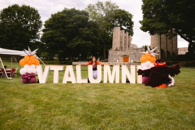 Hokies gather on the drillfield for food, music, and fun