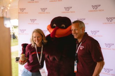 Hokies gather on the drillfield for food, music, and fun