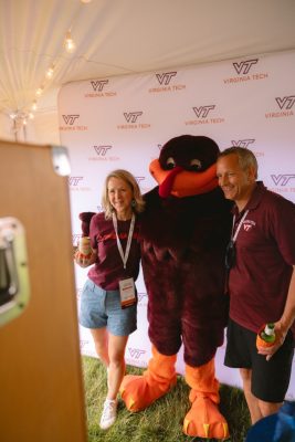 Hokies gather on the drillfield for food, music, and fun