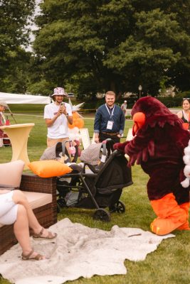 Hokies gather on the drillfield for food, music, and fun