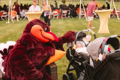 Hokies gather on the drillfield for food, music, and fun