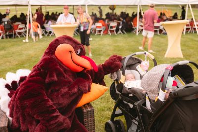 Hokies gather on the drillfield for food, music, and fun