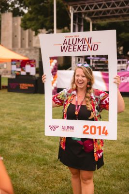 Hokies gather on the drillfield for food, music, and fun