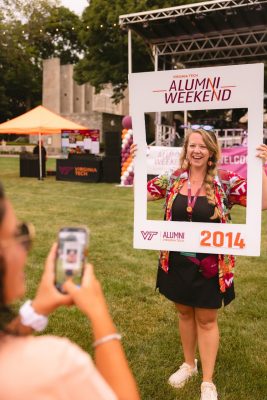 Hokies gather on the drillfield for food, music, and fun