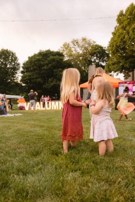 Hokies gather on the drillfield for food, music, and fun