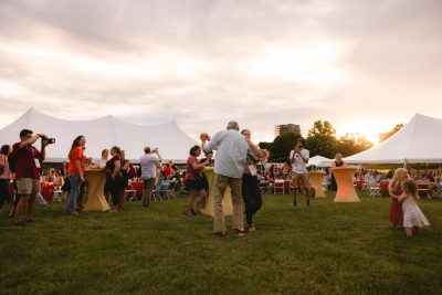 Hokies gather on the drillfield for food, music, and fun