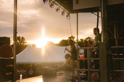 Hokies gather on the drillfield for food, music, and fun