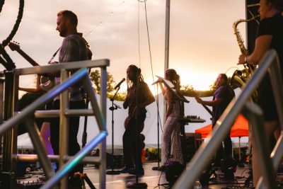 Hokies gather on the drillfield for food, music, and fun