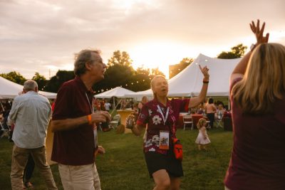 Hokies gather on the drillfield for food, music, and fun