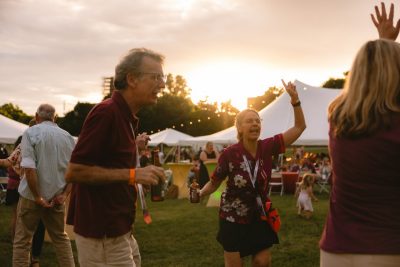 Hokies gather on the drillfield for food, music, and fun