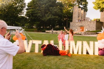 Hokies gather on the drillfield for food, music, and fun