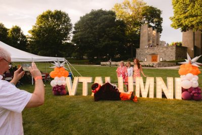 Hokies gather on the drillfield for food, music, and fun