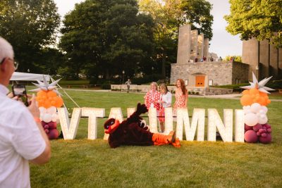 Hokies gather on the drillfield for food, music, and fun