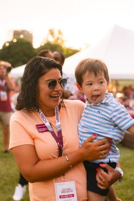 Hokies gather on the drillfield for food, music, and fun