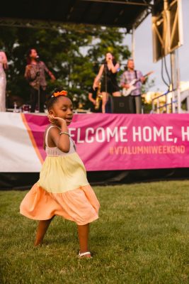 Hokies gather on the drillfield for food, music, and fun