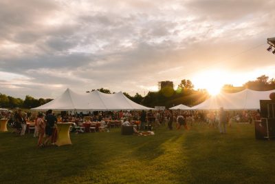 Hokies gather on the drillfield for food, music, and fun