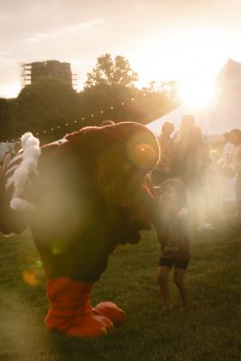 Hokies gather on the drillfield for food, music, and fun