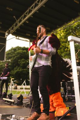 Hokies gather on the drillfield for food, music, and fun