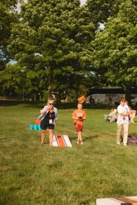 Hokies gather on the drillfield for food, music, and fun