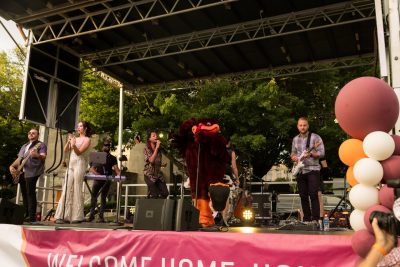 Hokies gather on the drillfield for food, music, and fun