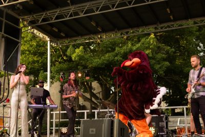 Hokies gather on the drillfield for food, music, and fun