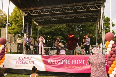 Hokies gather on the drillfield for food, music, and fun