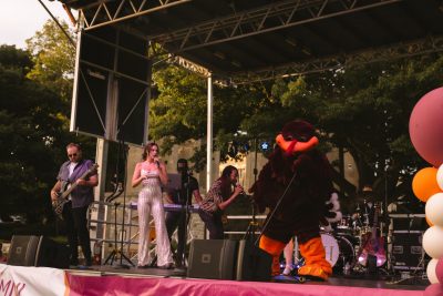 Hokies gather on the drillfield for food, music, and fun