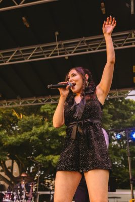 Hokies gather on the drillfield for food, music, and fun