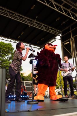 Hokies gather on the drillfield for food, music, and fun