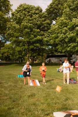 Hokies gather on the drillfield for food, music, and fun