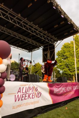 Hokies gather on the drillfield for food, music, and fun