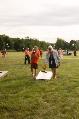 Hokies gather on the drillfield for food, music, and fun