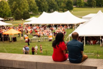 Hokies gather on the drillfield for food, music, and fun