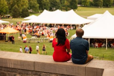 Hokies gather on the drillfield for food, music, and fun