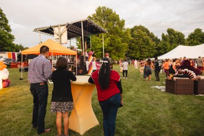 Hokies gather on the drillfield for food, music, and fun