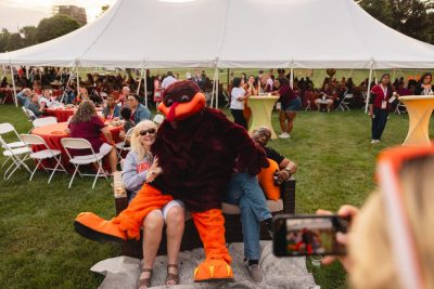 Hokies gather on the drillfield for food, music, and fun