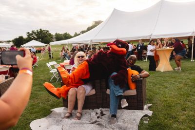 Hokies gather on the drillfield for food, music, and fun