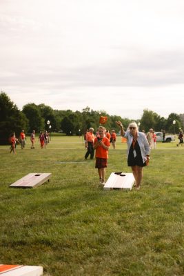 Hokies gather on the drillfield for food, music, and fun