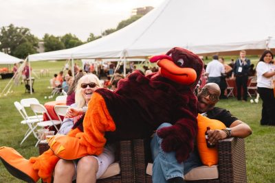 Hokies gather on the drillfield for food, music, and fun